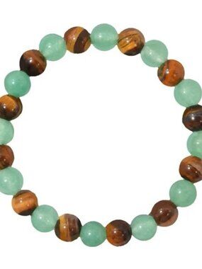 Money Attraction Bracelet Green Aventurine and Tiger Eye Healing Bracelet-NEW